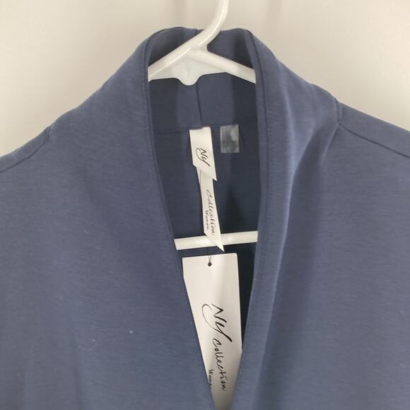 NY Collection Woman Navy Blue Open Front Ponte Knit Cardigan Size 1X New - Picture 6 of 14